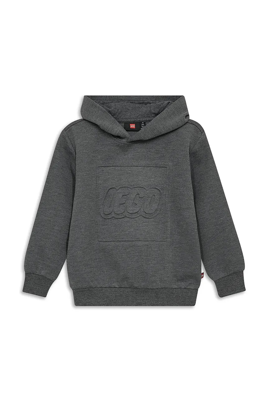 Lego bluză copii LWSKY 600 culoarea gri, cu glugă, uni, 11010295