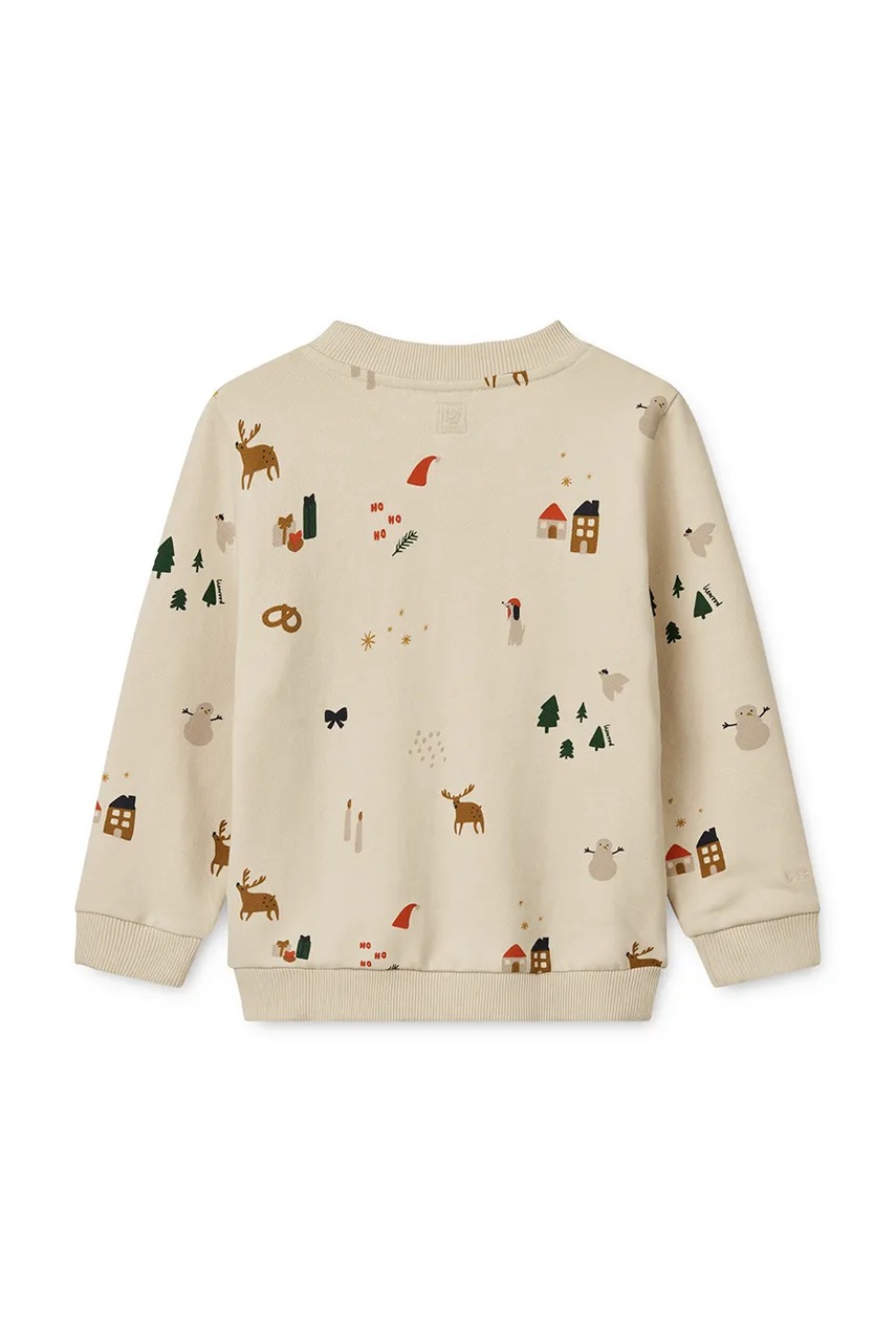 Детская хлопковая кофта Liewood Thora Printed Sweatshirt цвет бежевый узор LW20357