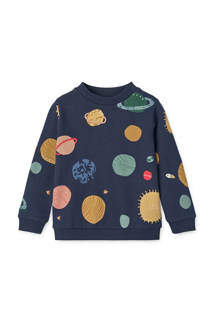 Liewood hanorac de bumbac pentru copii Thora Printed Sweatshirt culoarea bleumarin, cu imprimeu, LW20357