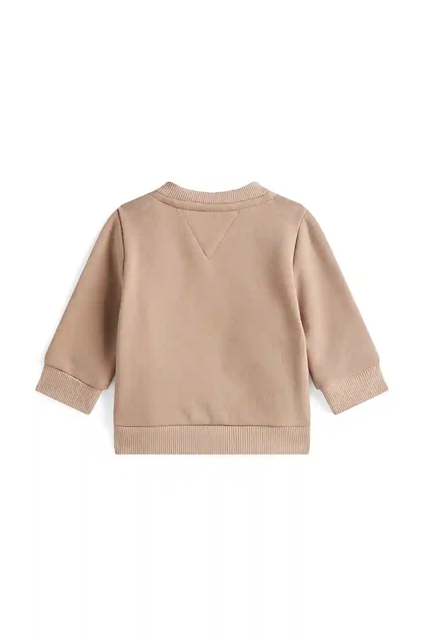 Кофта для младенцев с хлопком Tommy Hilfiger цвет коричневый с аппликацией KN0KN02071