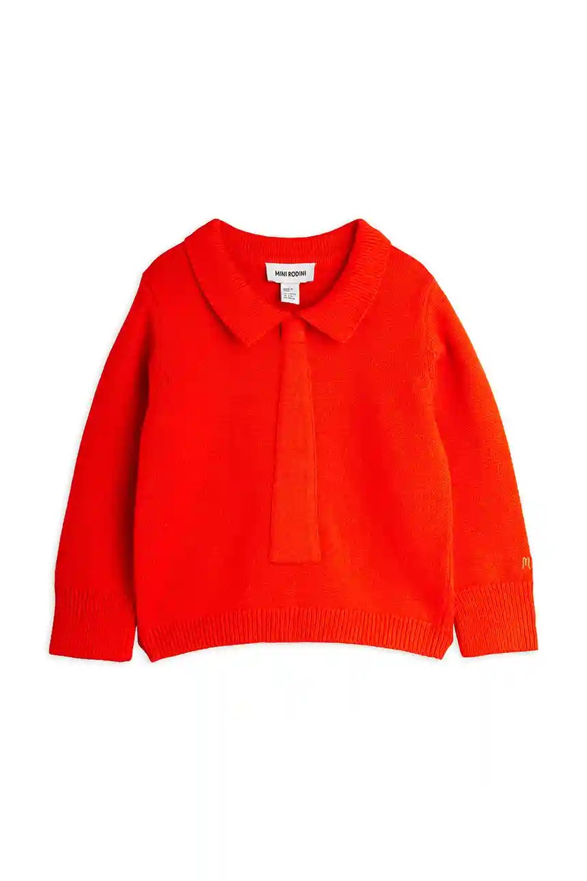 Детский свитер с добавлением шерсти Mini Rodini цвет красный 25720125