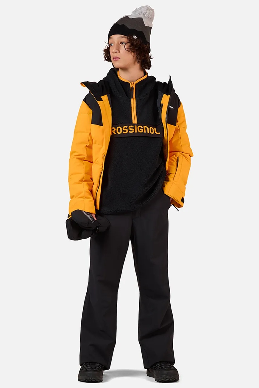 Дитяча кофта Rossignol ALLTRACK колір чорний з капюшоном однотонна RLOYL02 Дитяча кофта Rossignol ALLTRACK колір чорний з капюшоном однотонна RLOYL02