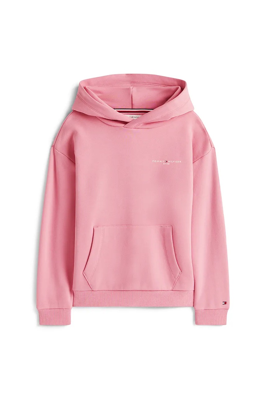 Детская кофта Tommy Hilfiger цвет розовый с капюшоном однотонная KS0KS00660 Детская кофта Tommy Hilfiger цвет розовый с капюшоном однотонная KS0KS00660