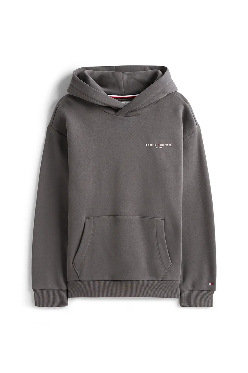 Детская кофта Tommy Hilfiger цвет чёрный с капюшоном однотонная KS0KS00660
