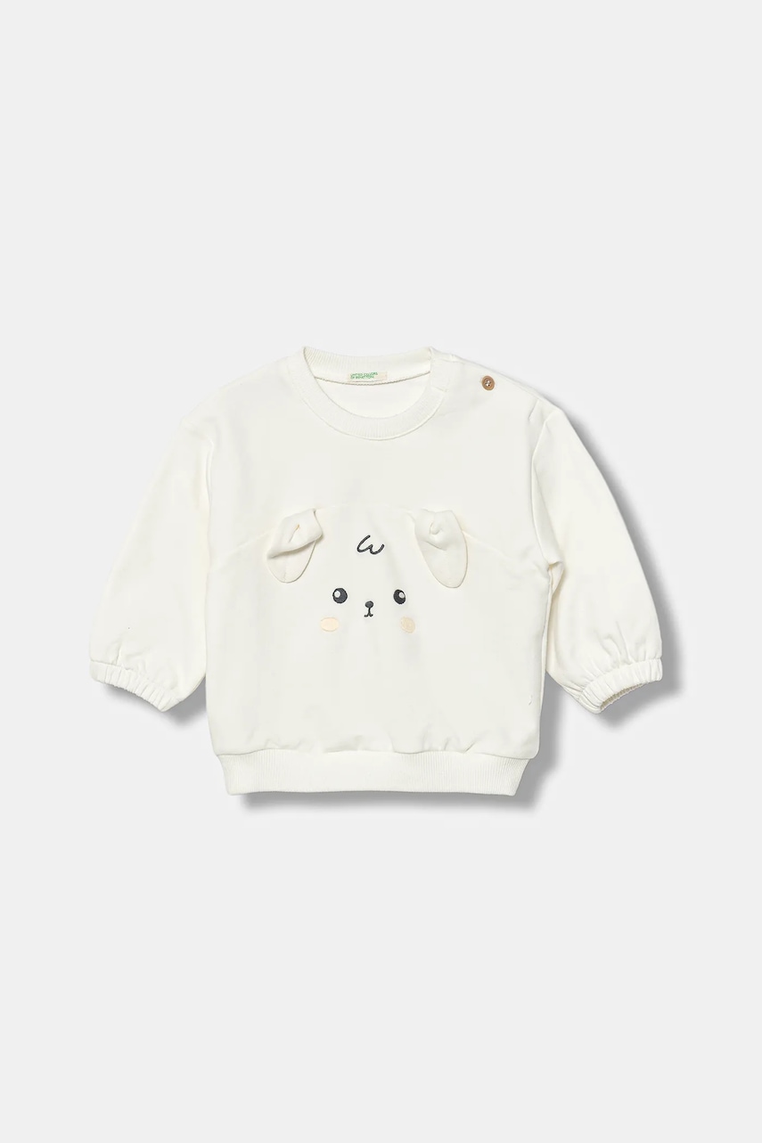 United Colors of Benetton bluză bebe culoarea bej, cu imprimeu, 3MDSA1061