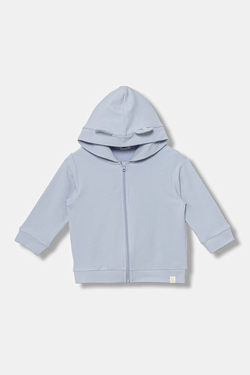 United Colors of Benetton bluză bebe cu glugă, uni, 3MDSA501M