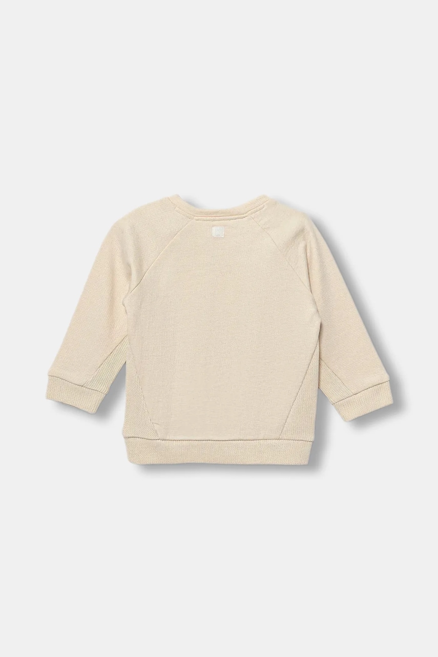 Хлопковая кофта для младенцев United Colors of Benetton цвет бежевый однотонная 3ITEA106H Хлопковая кофта для младенцев United Colors of Benetton цвет бежевый однотонная 3ITEA106H