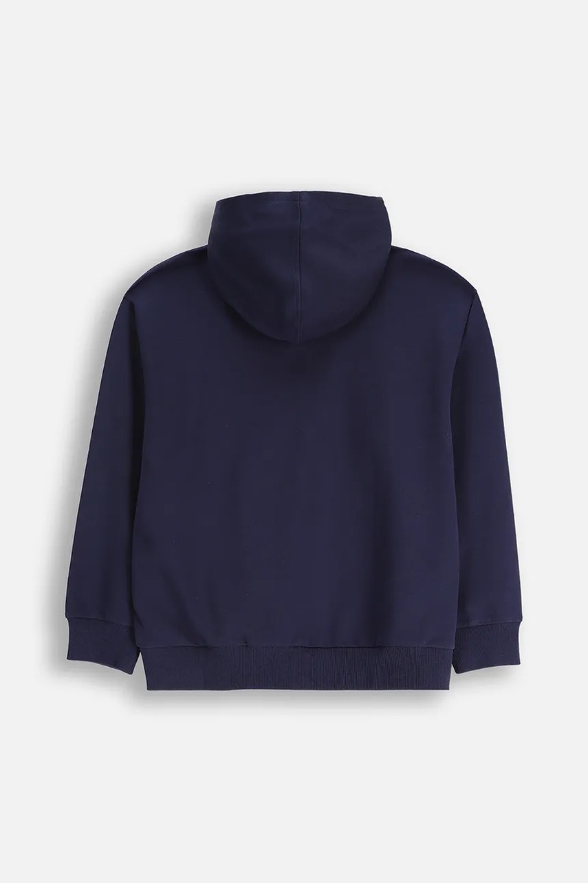 Детская хлопковая кофта Coccodrillo цвет синий с капюшоном с принтом EVERYDAY BOY A