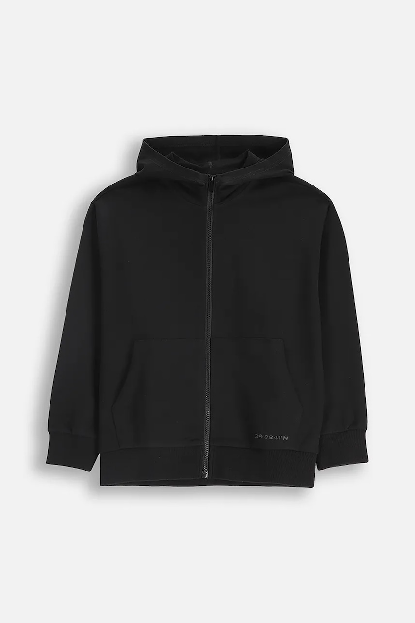 Coccodrillo hanorac de bumbac pentru copii culoarea negru, cu glugă, cu imprimeu, EVERYDAY BOY A