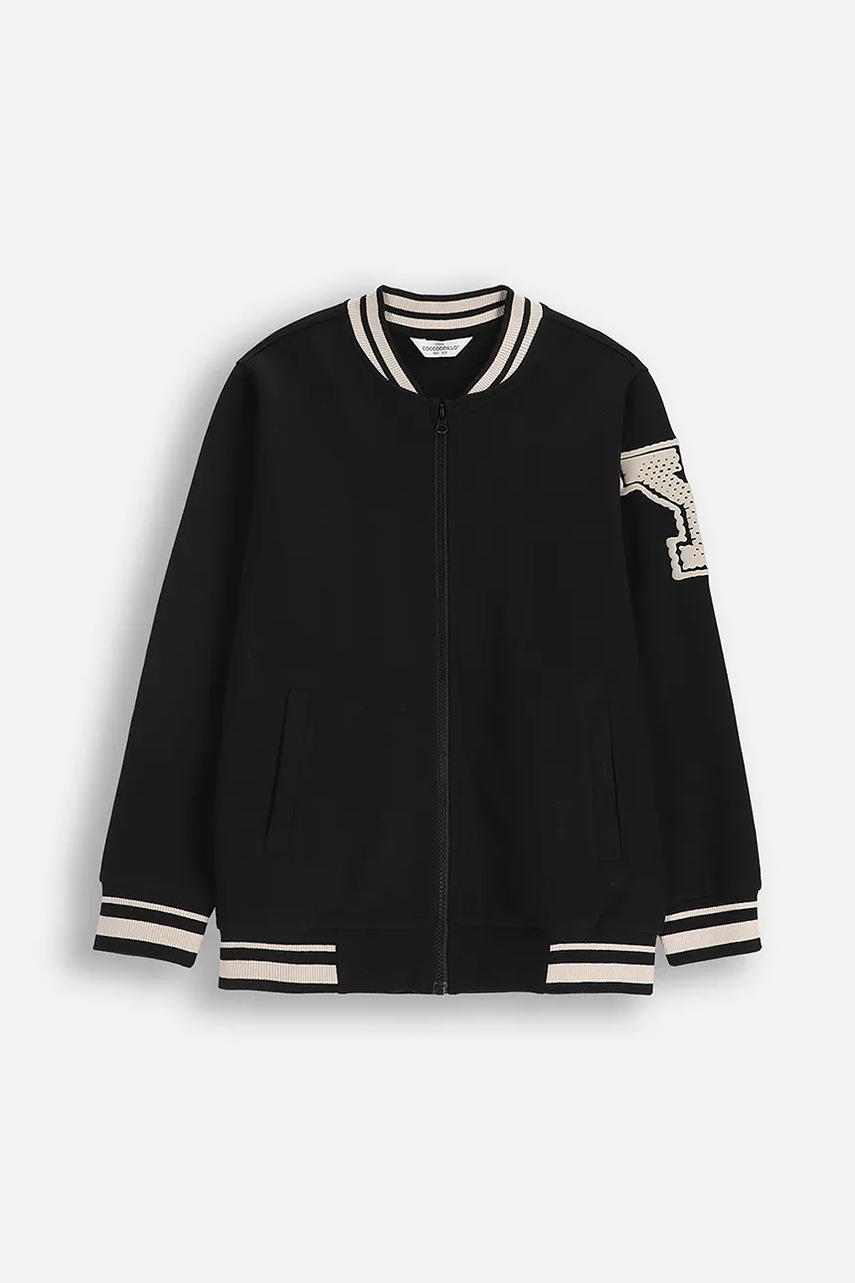 Coccodrillo hanorac de bumbac pentru copii culoarea negru, cu imprimeu, EVERYDAY BOY A