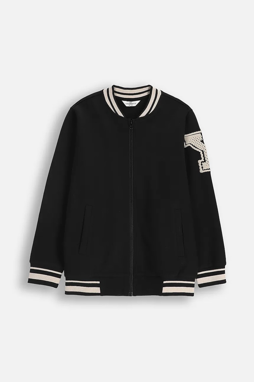 Coccodrillo hanorac de bumbac pentru copii culoarea negru, cu imprimeu, EVERYDAY BOY A