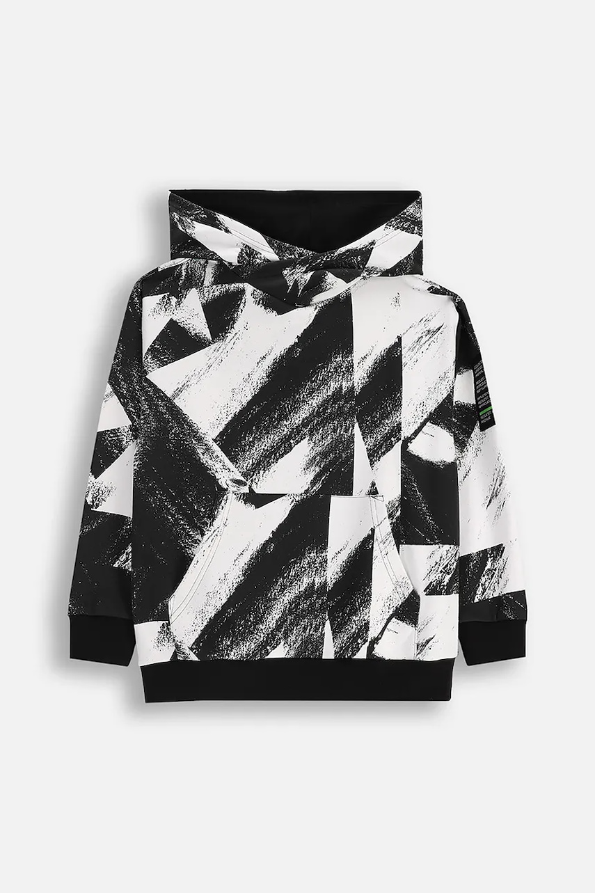 Coccodrillo bluză copii culoarea negru, cu glugă, cu model, X-RAY VISION BOY JUNIOR