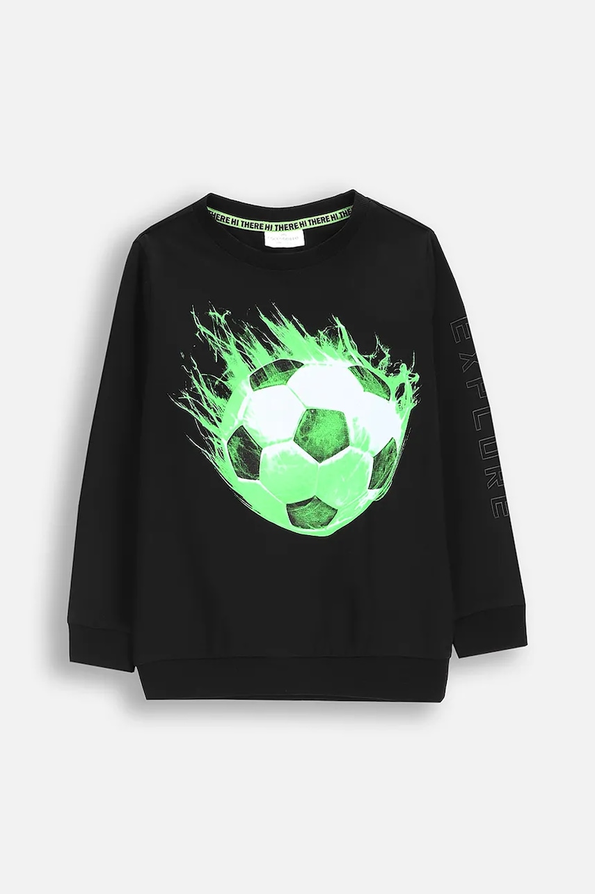 Coccodrillo hanorac de bumbac pentru copii culoarea negru, cu imprimeu, X-RAY VISION BOY KIDS