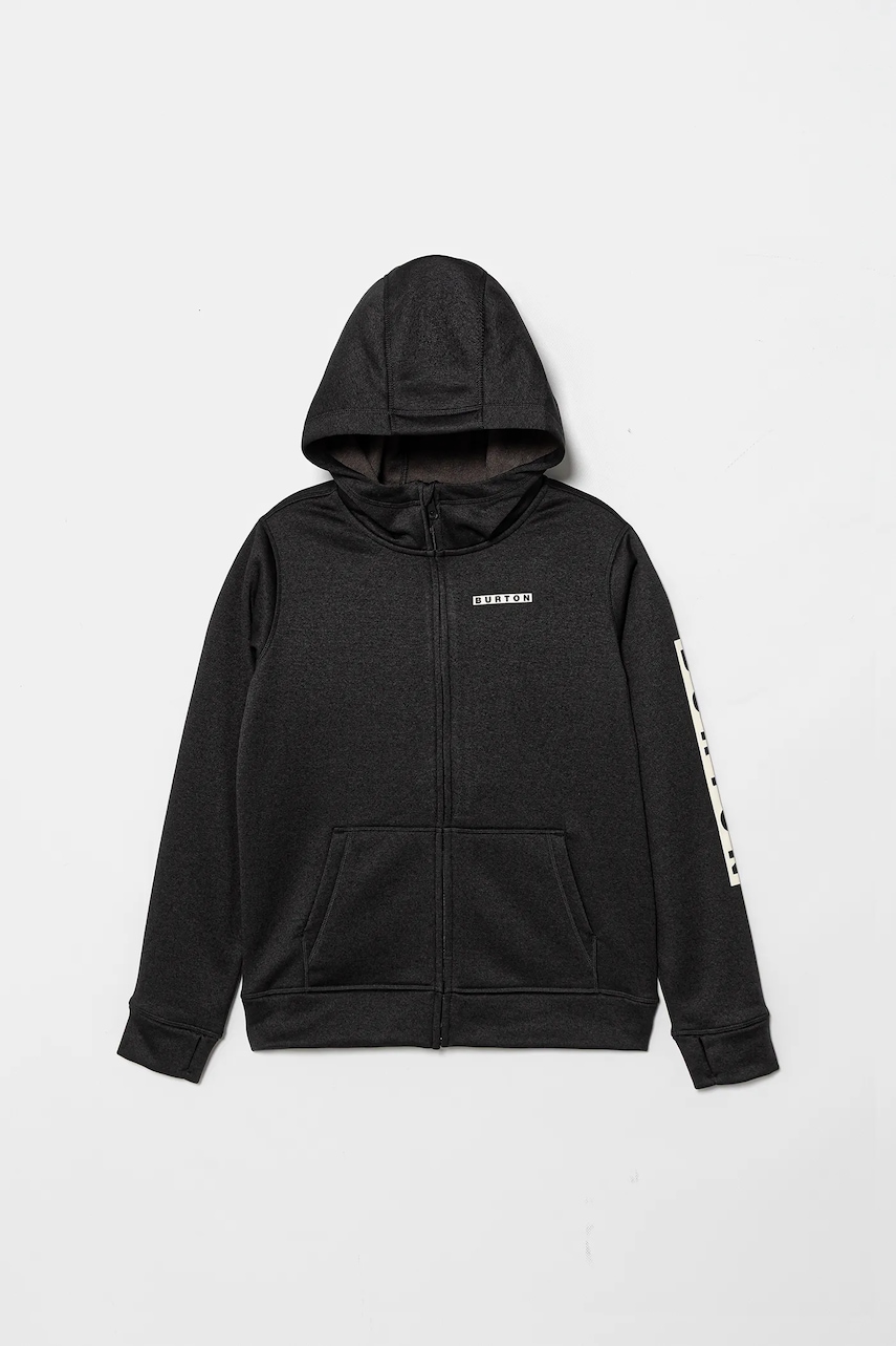 Burton bluză copii OAK culoarea negru, cu glugă, cu imprimeu, 162341