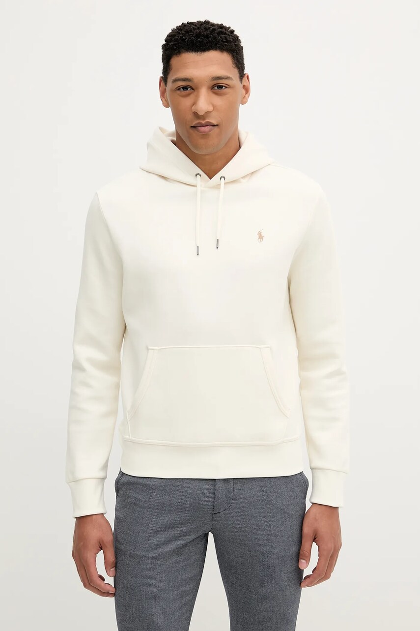 Levně Mikina Polo Ralph Lauren pánská, béžová barva, s kapucí, hladká, 710907092