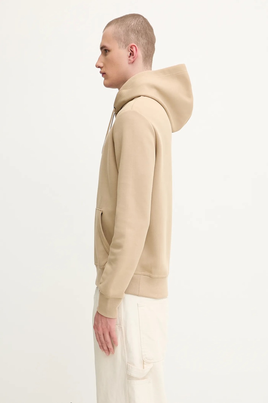 Кофта Polo Ralph Lauren цвет бежевый с капюшоном однотонная 710907092