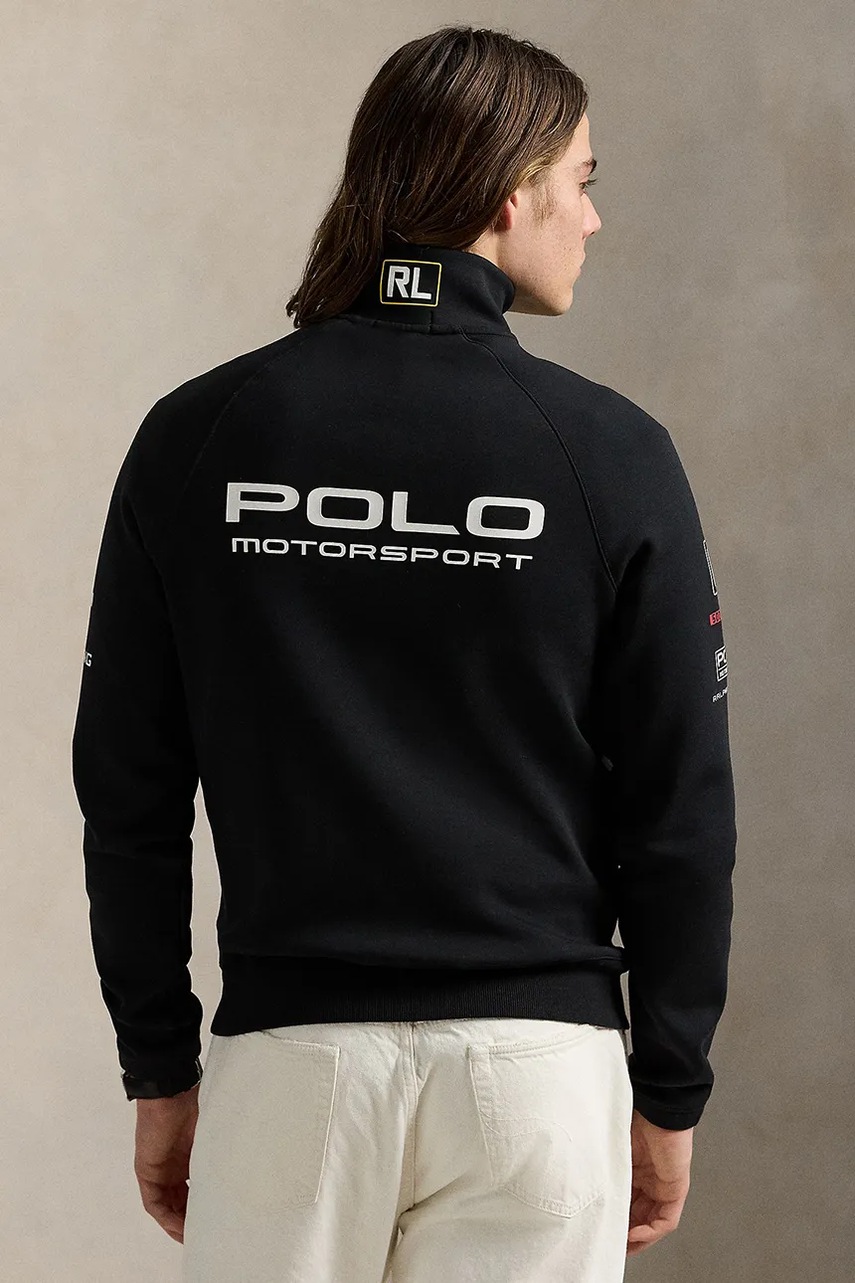 Кофта Polo Ralph Lauren Fztrkjktm1 Long Sleeve цвет чёрный с аппликацией 710972339
