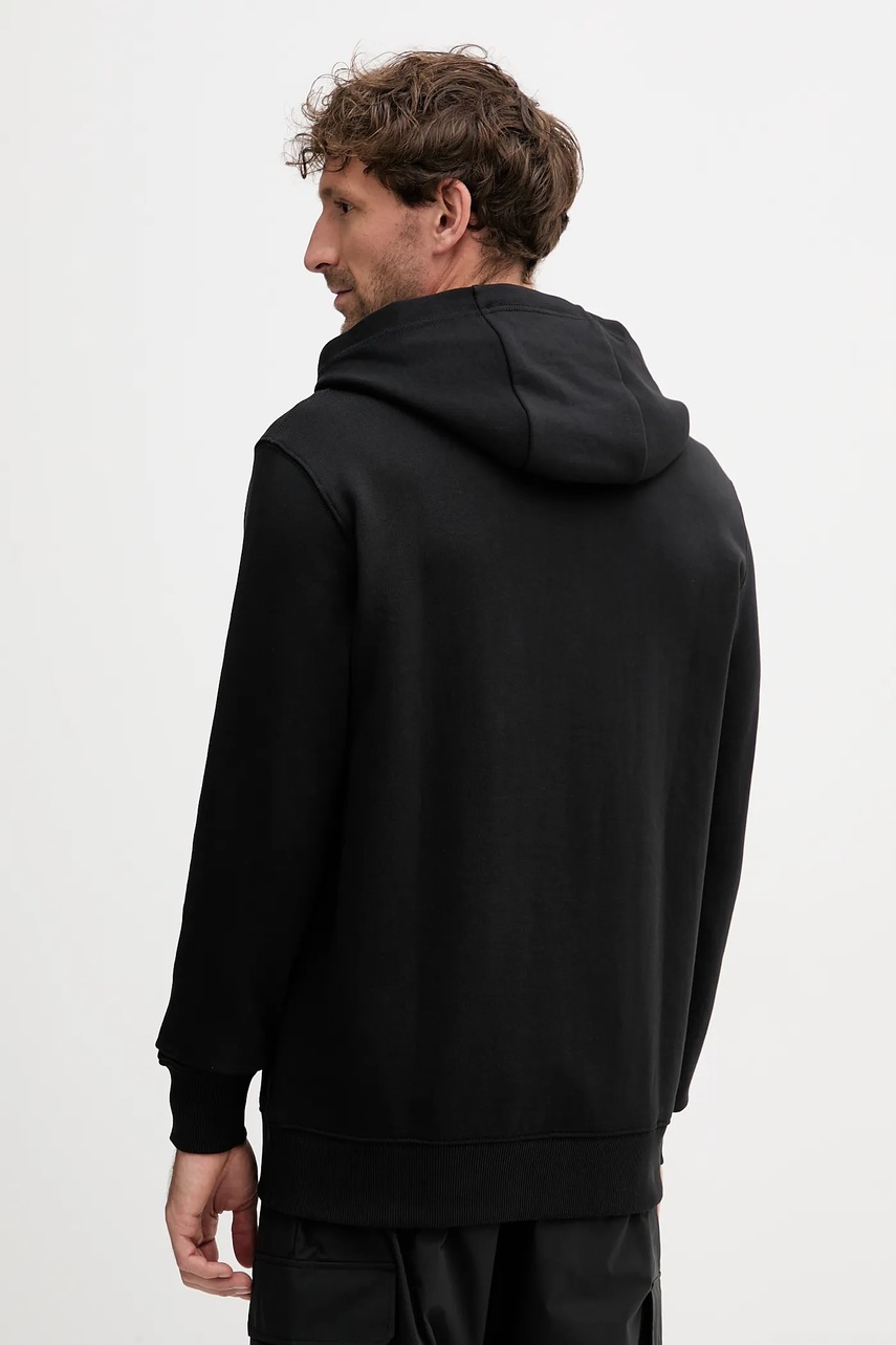 Хлопковая кофта Tommy Hilfiger цвет чёрный с капюшоном с принтом MW0MW40534