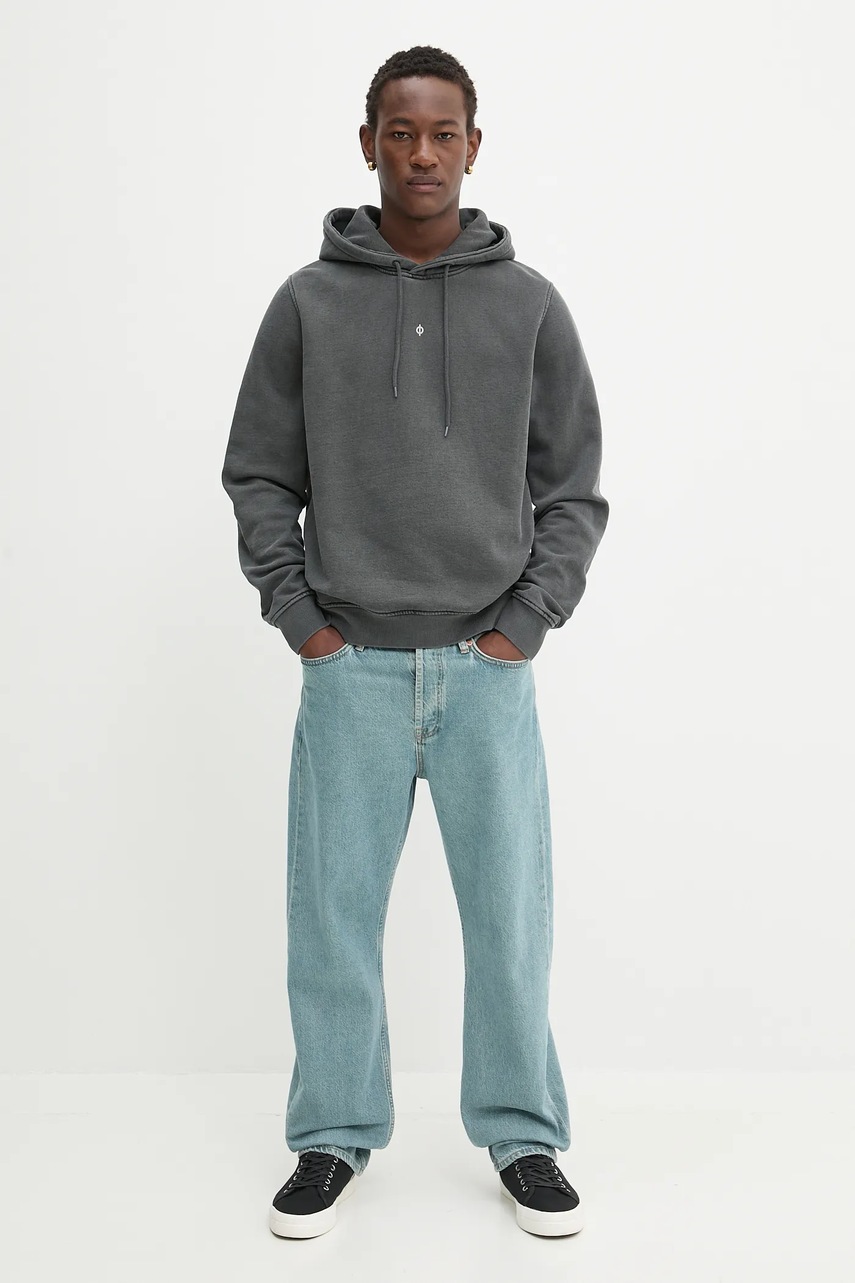 Кофта Samsoe Samsoe SAOLLIE цвет серый с капюшоном однотонная M25200075