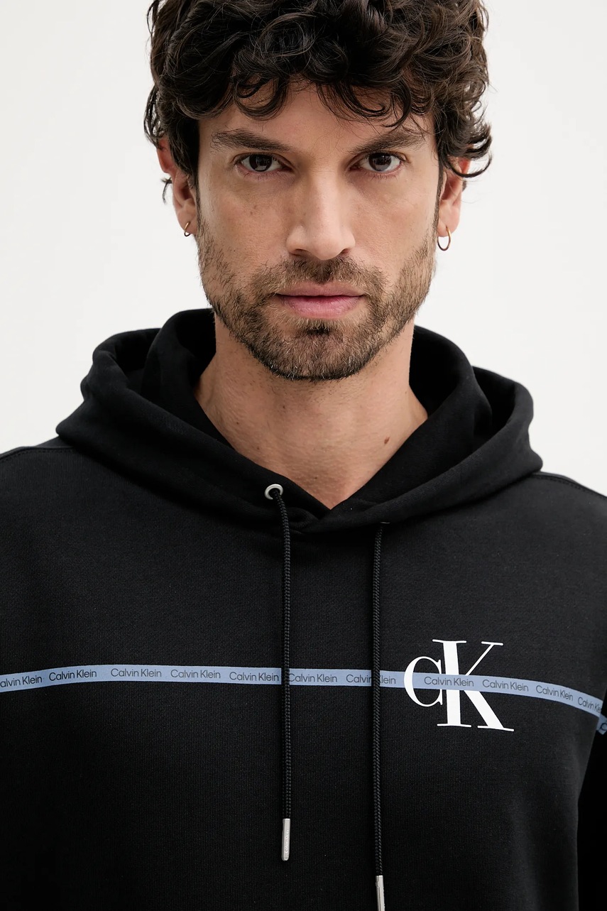 Μπλούζα Calvin Klein χρώμα: μαύρο, με κουκούλα, LV04RC289G φωτογραφία
