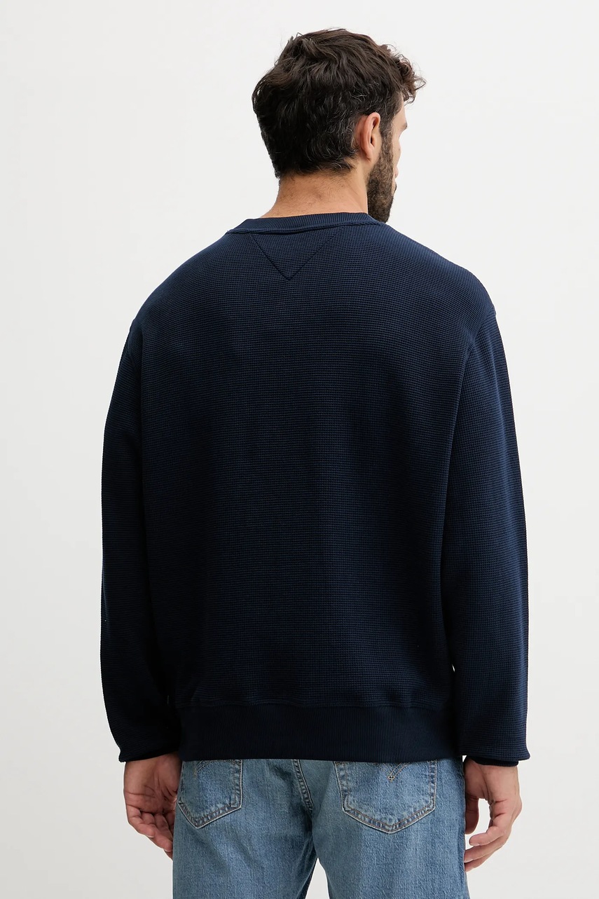 Хлопковая кофта Tommy Jeans цвет синий однотонная DM0DM21622