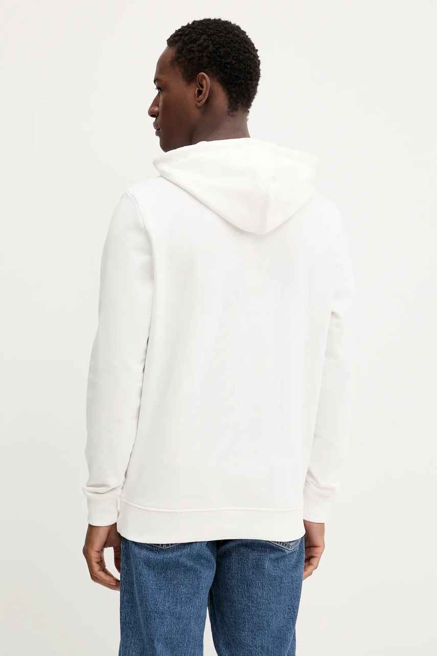 Хлопковая кофта Tommy Jeans цвет белый с капюшоном с аппликацией DM0DM21623 Хлопковая кофта Tommy Jeans цвет белый с капюшоном с аппликацией DM0DM21623