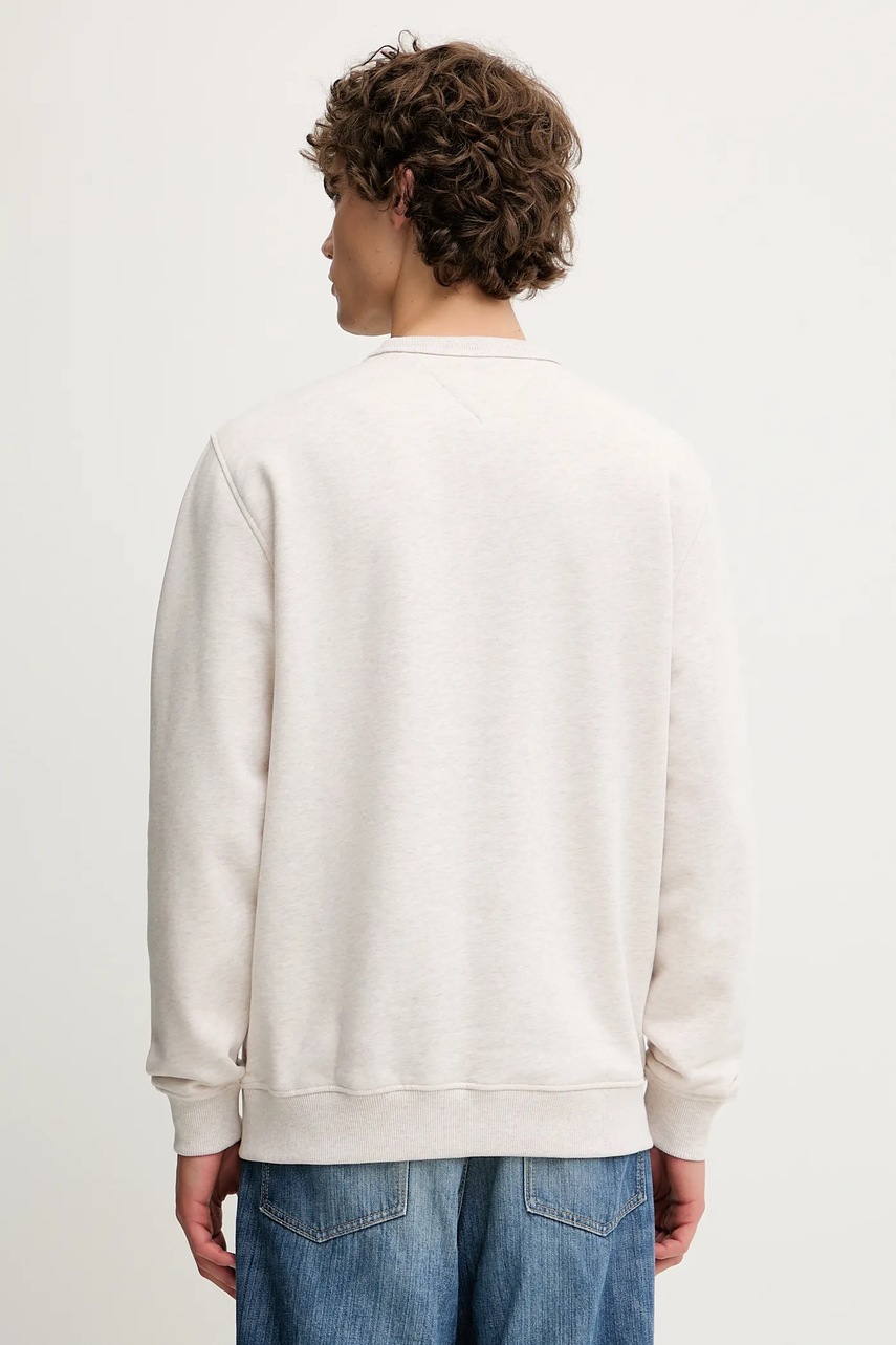 Хлопковая кофта Tommy Jeans цвет бежевый меланж DM0DM21921