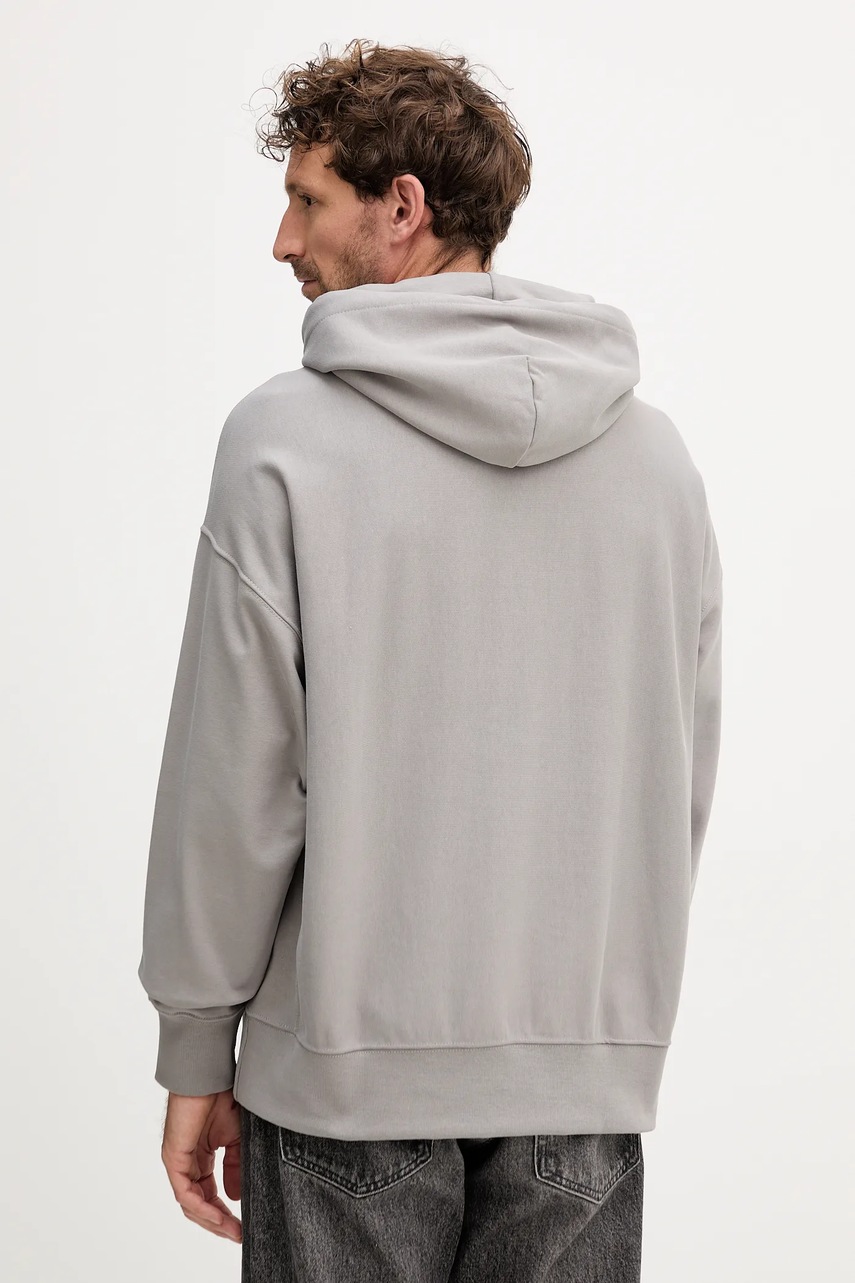 Кофта Calvin Klein Jeans цвет серый с капюшоном с принтом LV04RC281G