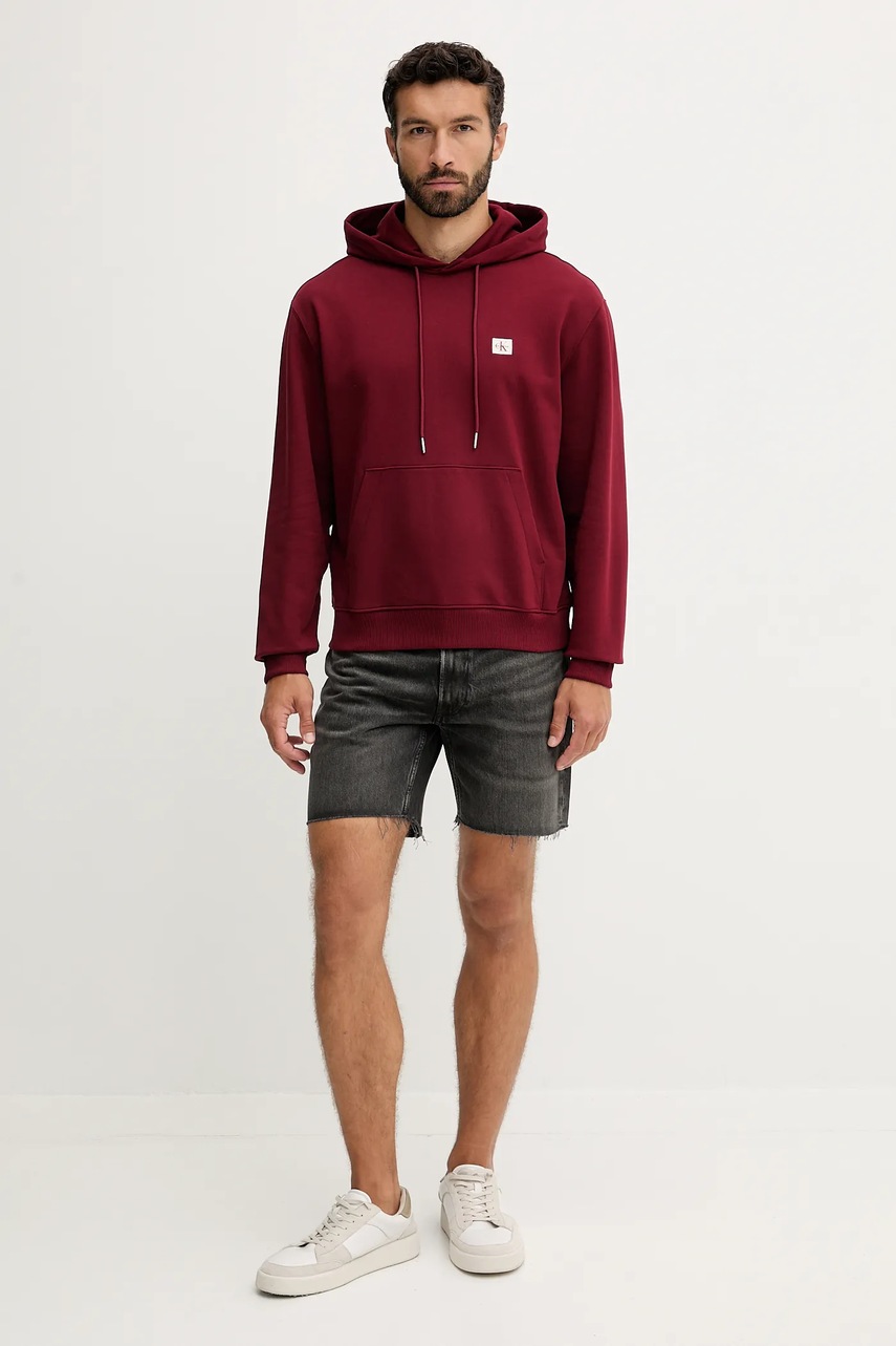 Кофта Calvin Klein Jeans цвет чёрный с капюшоном однотонная LV04RC274G