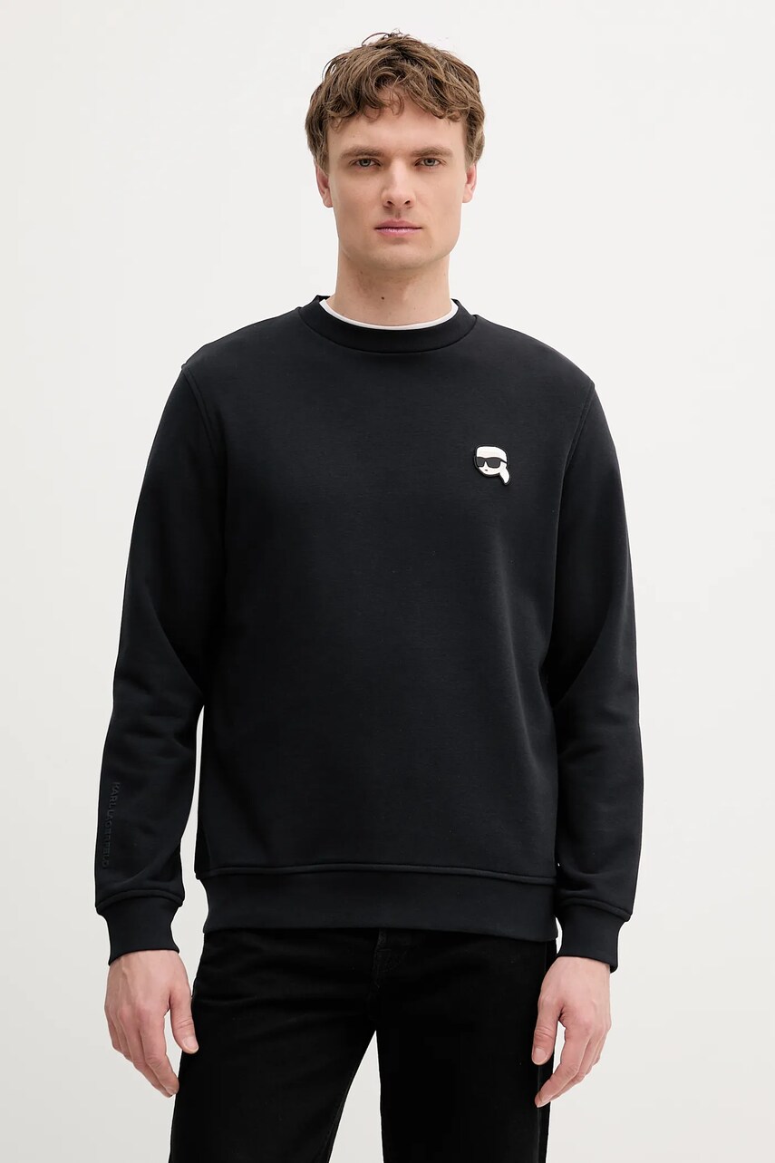 Karl Lagerfeld bluză culoarea negru, uni, 553910.705710