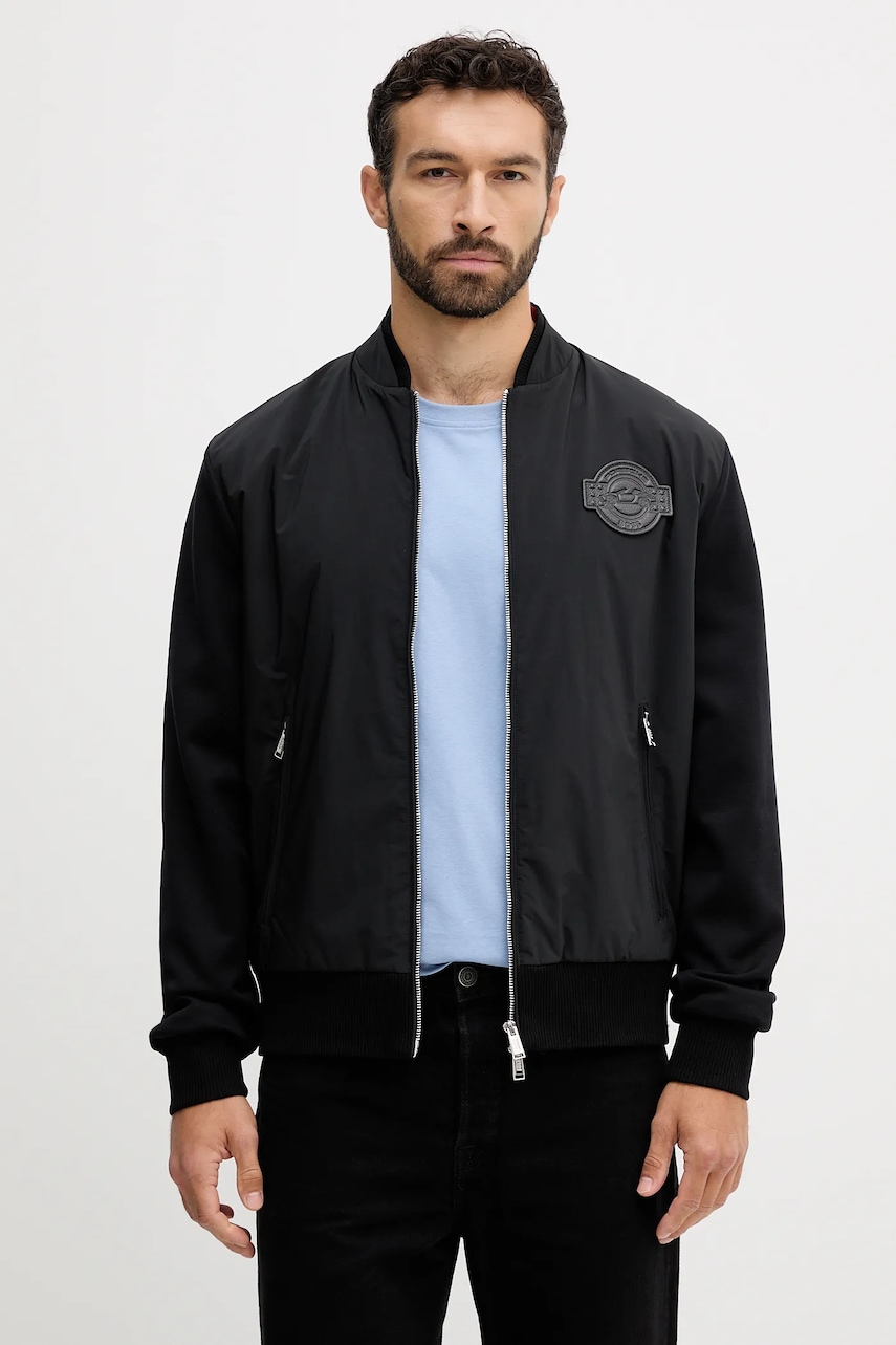 BOSS geacă bomber culoarea negru, de tranziție, 50543675