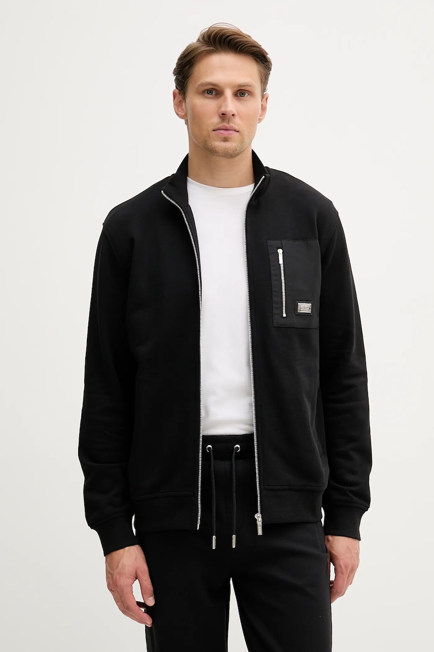 Karl Lagerfeld hanorac de bumbac culoarea negru, cu imprimeu, 553917.705036