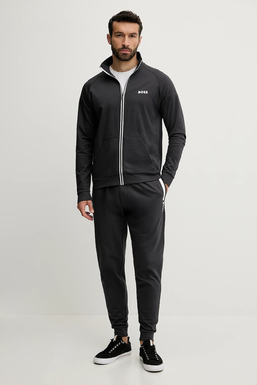 Кофта лаунж BOSS цвет серый с принтом 50545564 Кофта лаунж BOSS цвет серый с принтом 50545564