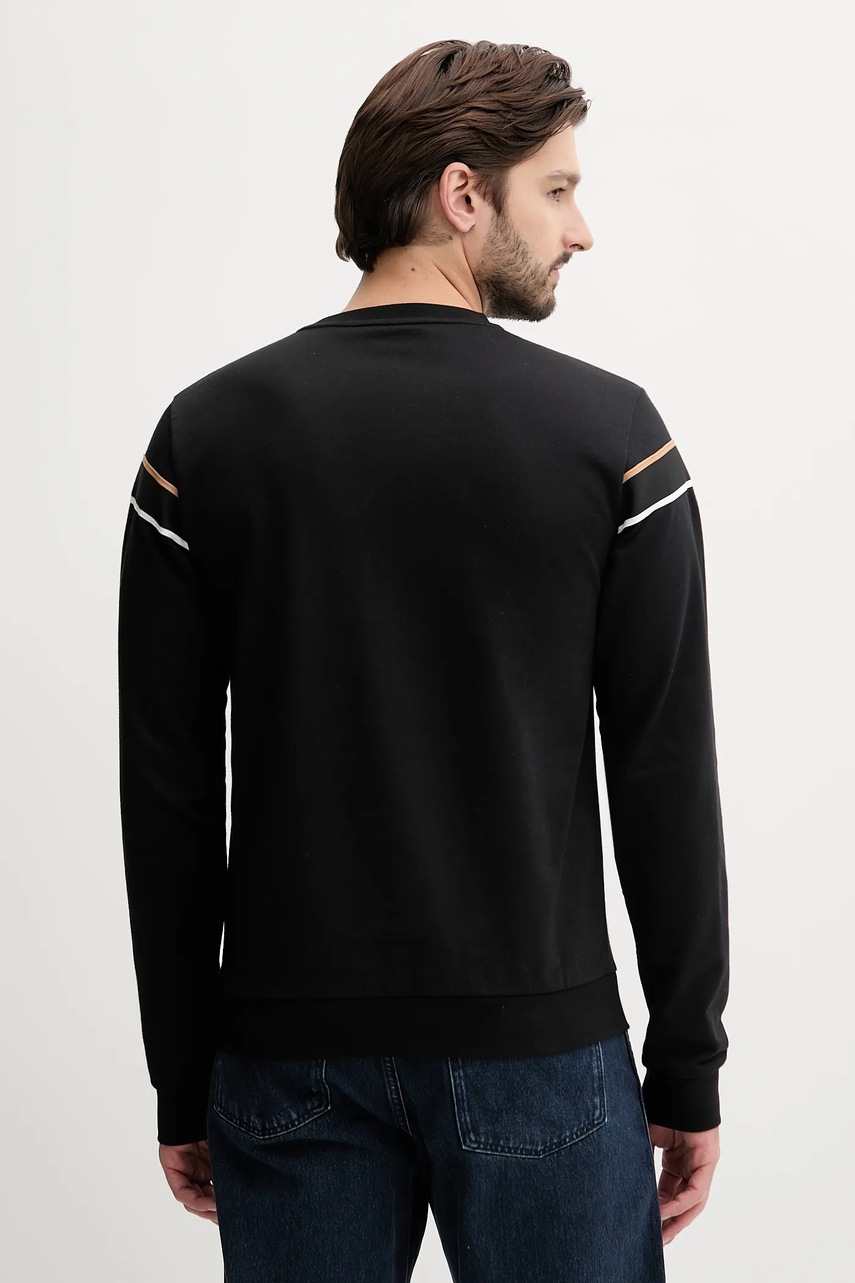 Хлопковая кофта BOSS цвет чёрный с аппликацией 50545589