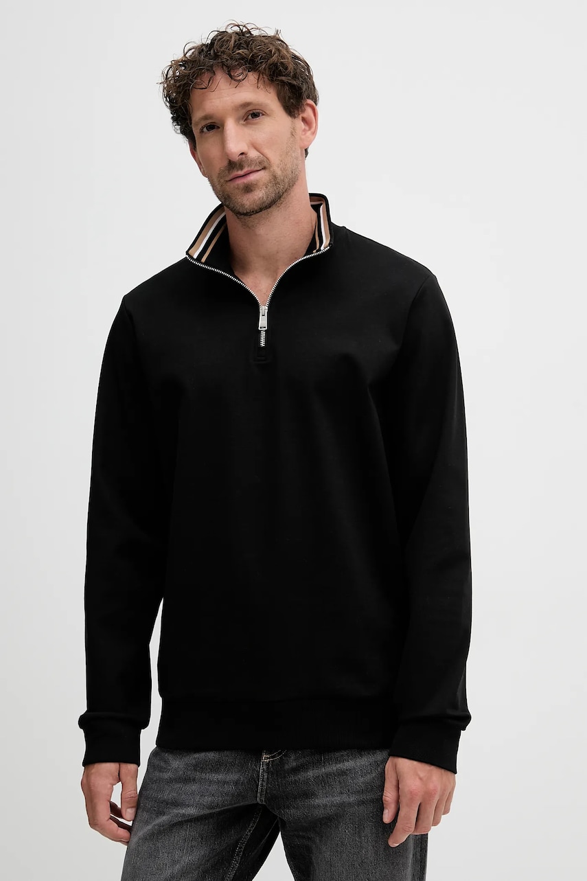 BOSS bluză culoarea negru, uni, 50543887
