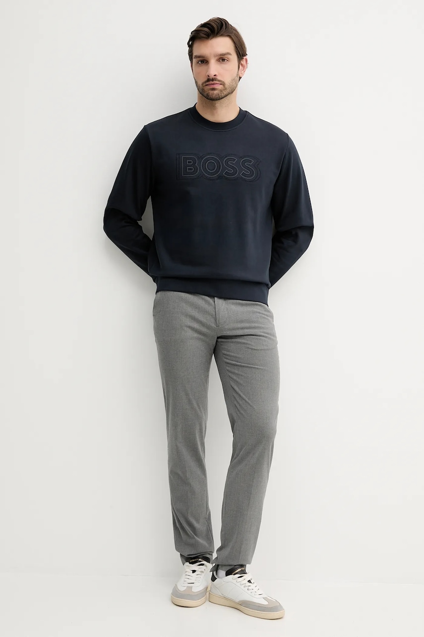 Хлопковая кофта BOSS цвет синий с аппликацией 50543914 Хлопковая кофта BOSS цвет синий с аппликацией 50543914
