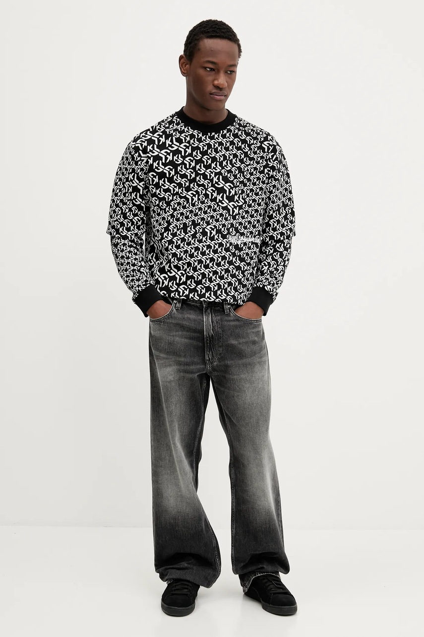 Кофта Karl Lagerfeld Jeans цвет чёрный узор A3M20068