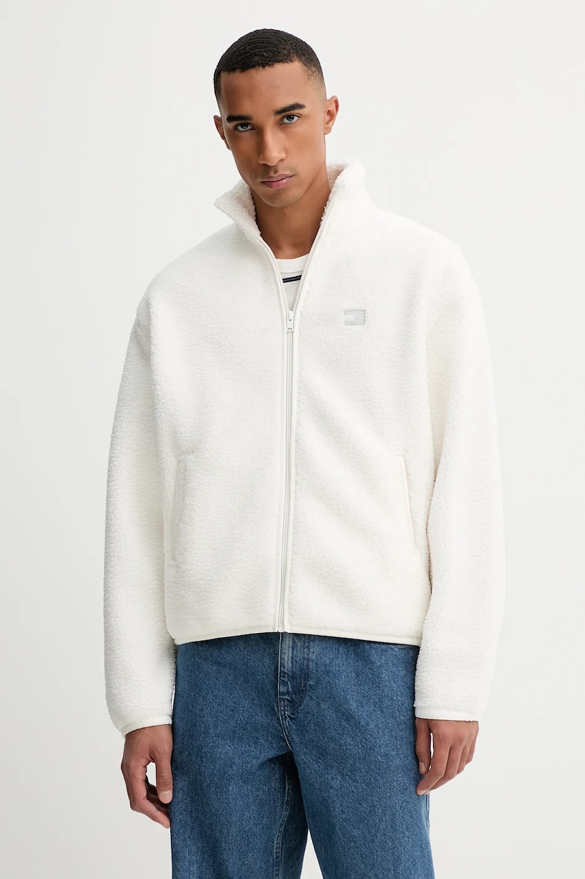 Tommy Jeans bluză culoarea bej, cu imprimeu, DM0DM22078 Tommy Jeans bluză culoarea bej, cu imprimeu, DM0DM22078