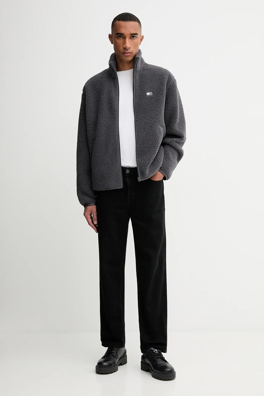 Кофта Tommy Jeans цвет серый с аппликацией DM0DM22078