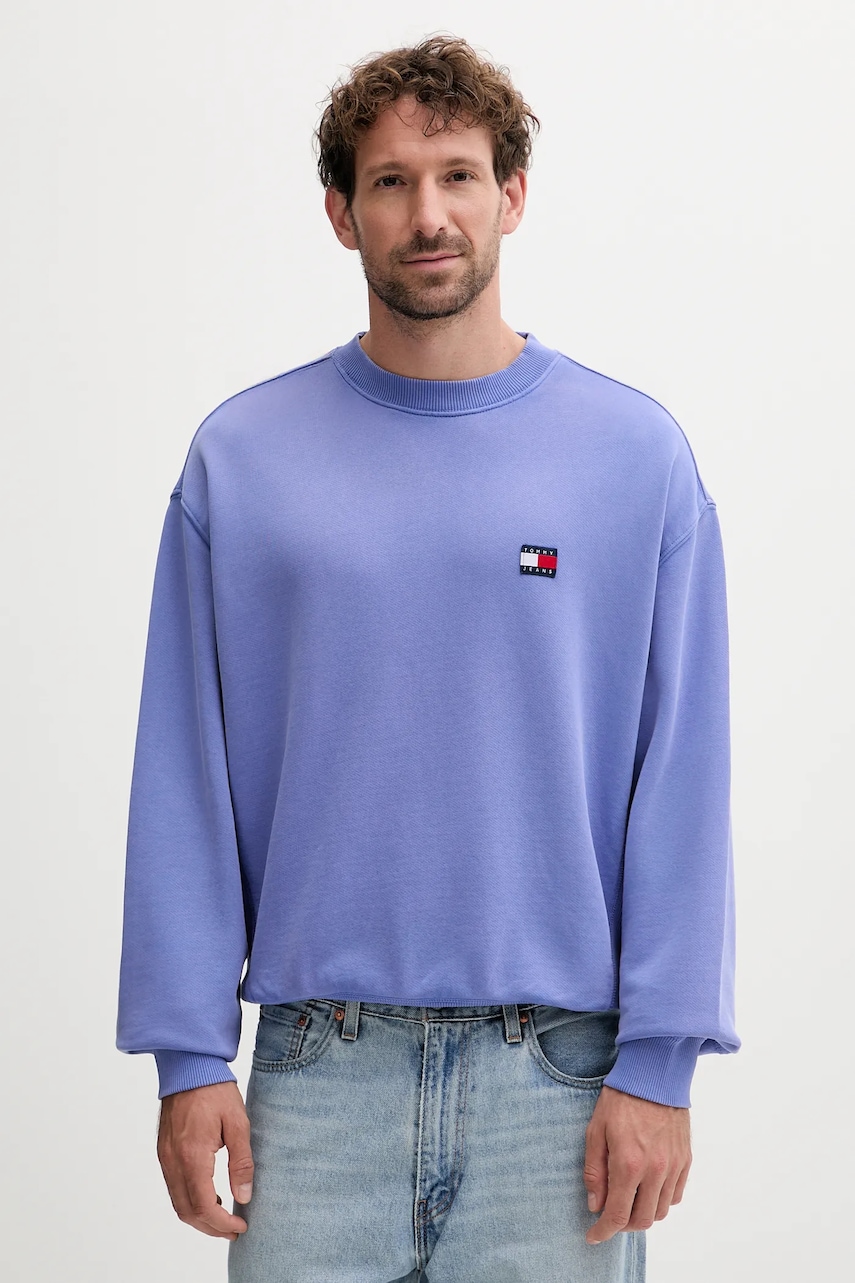 Tommy Jeans hanorac de bumbac cu imprimeu, DM0DM22079