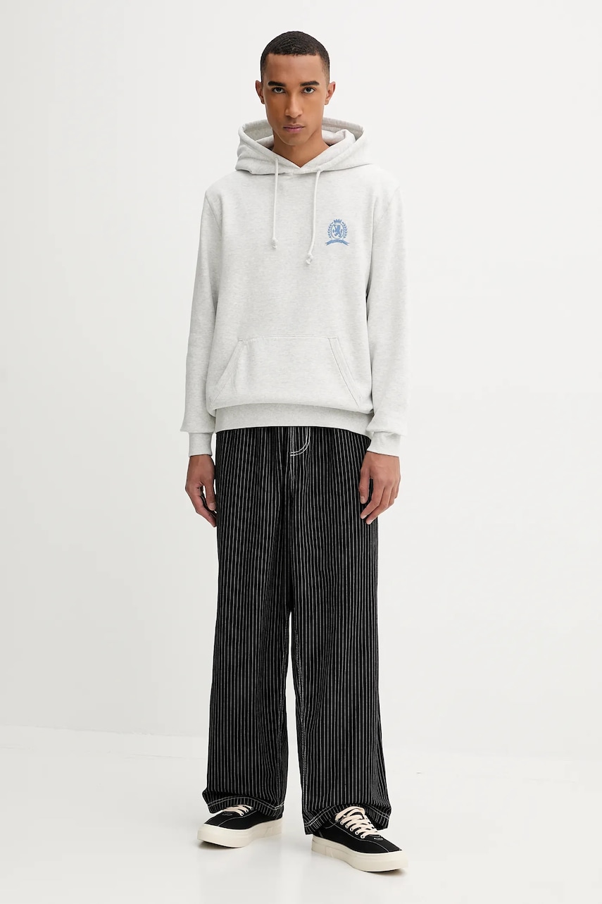 Кофта Tommy Jeans цвет серый с капюшоном с принтом DM0DM22085 Кофта Tommy Jeans цвет серый с капюшоном с принтом DM0DM22085