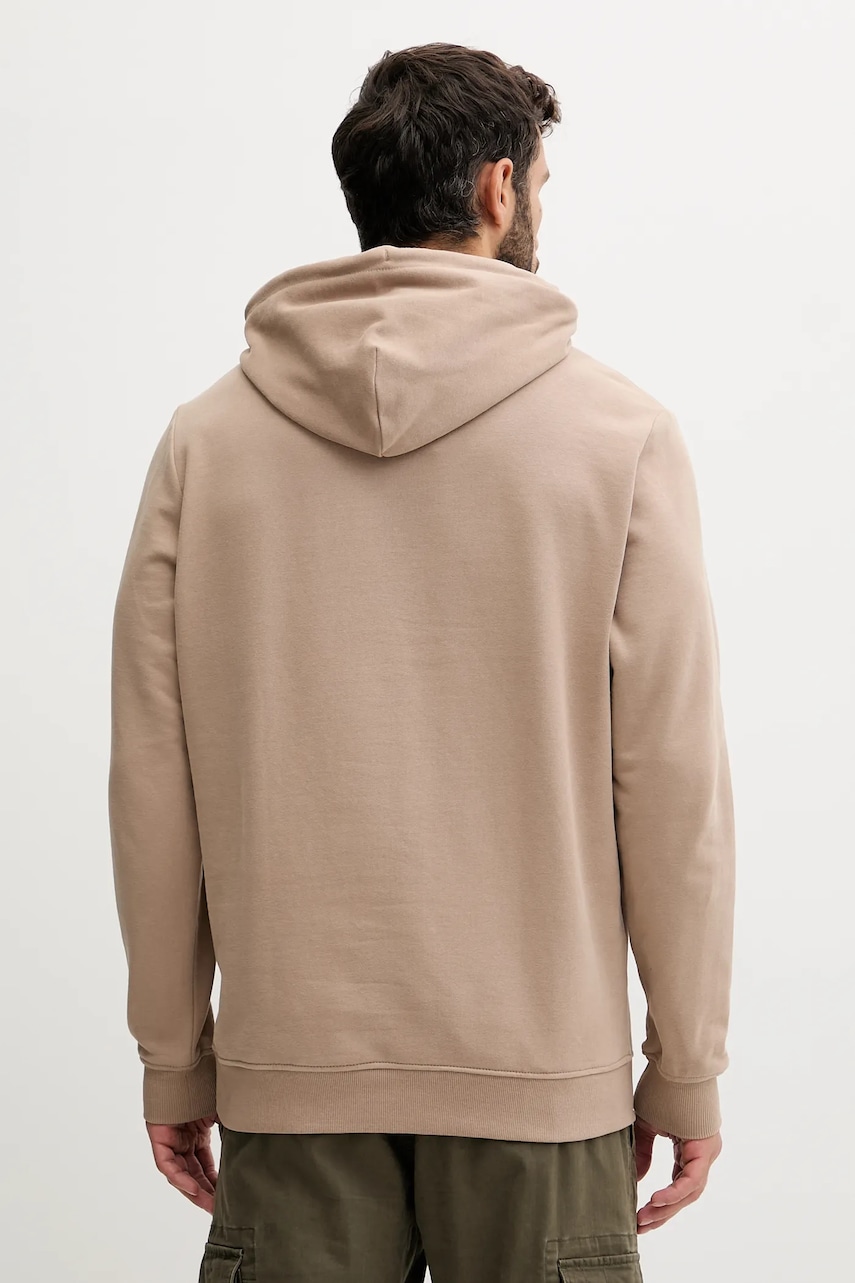 Хлопковая кофта Tommy Jeans цвет коричневый с капюшоном с принтом DM0DM22092 Хлопковая кофта Tommy Jeans цвет коричневый с капюшоном с принтом DM0DM22092