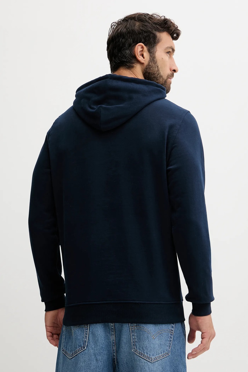 Хлопковая кофта Tommy Jeans цвет синий с капюшоном с принтом DM0DM22113