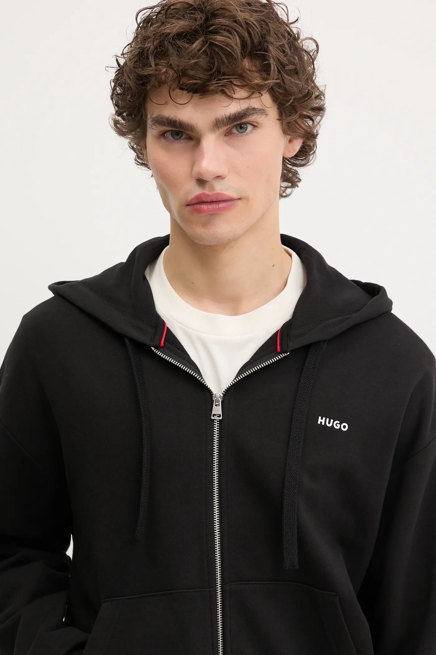 Bavlněná mikina HUGO Dapozip (obrázek 4)