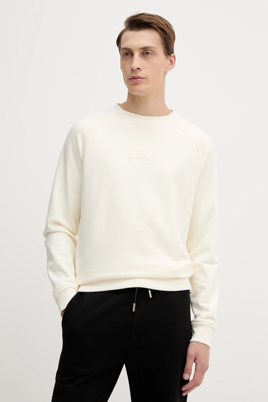 Karl Lagerfeld bluză culoarea bej, uni, 554910.705007