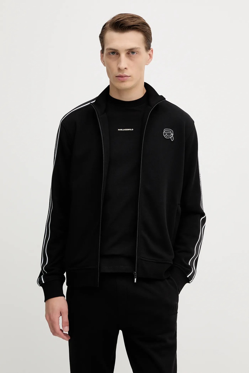 Karl Lagerfeld bluză culoarea negru, cu imprimeu, 554910.705043