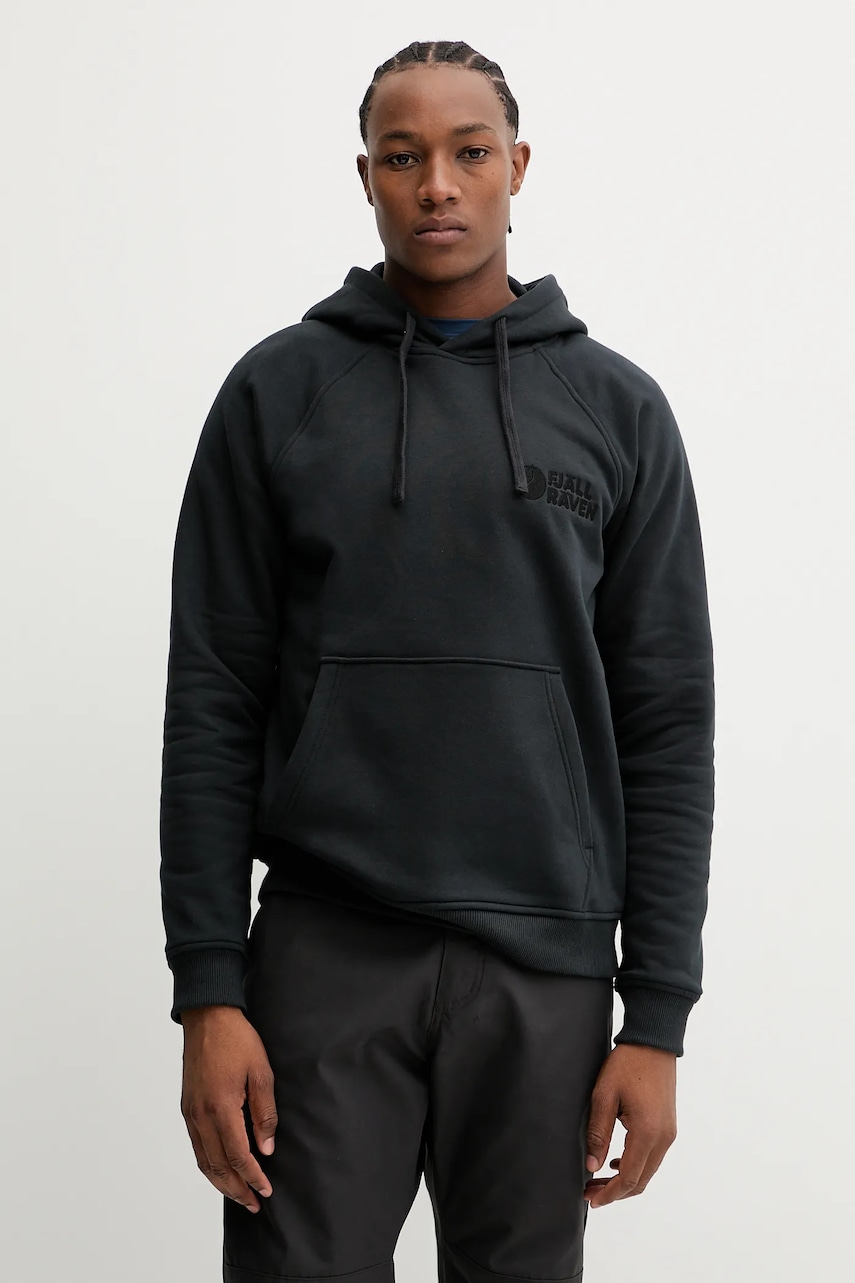 Fjallraven hanorac în aer liber Fjällräven Classic culoarea negru, cu glugă, uni, F12600231-550