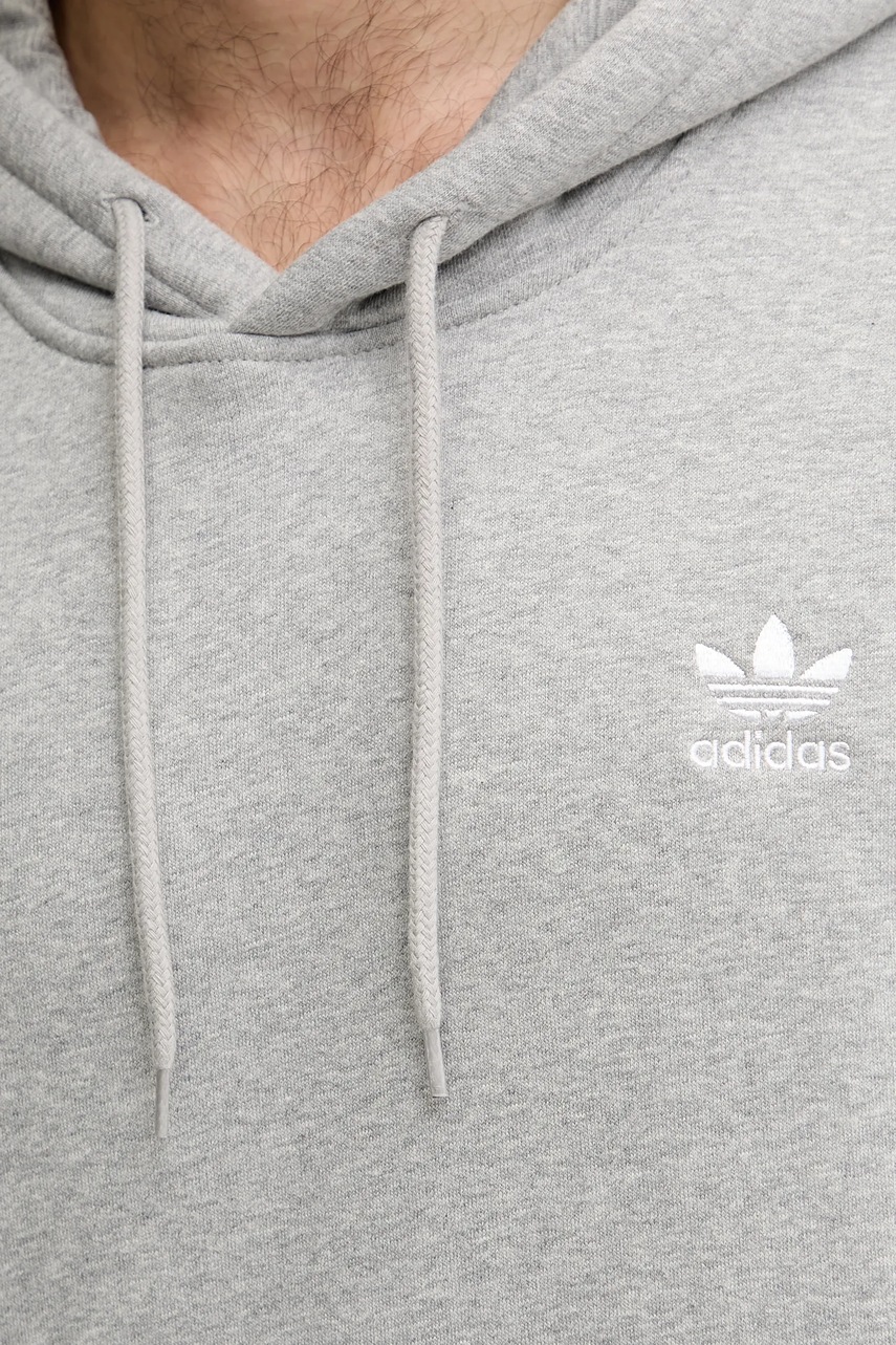 Μπλούζα adidas Originals Essential χρώμα: γκρι, με κουκούλα, JV6057 φωτογραφία