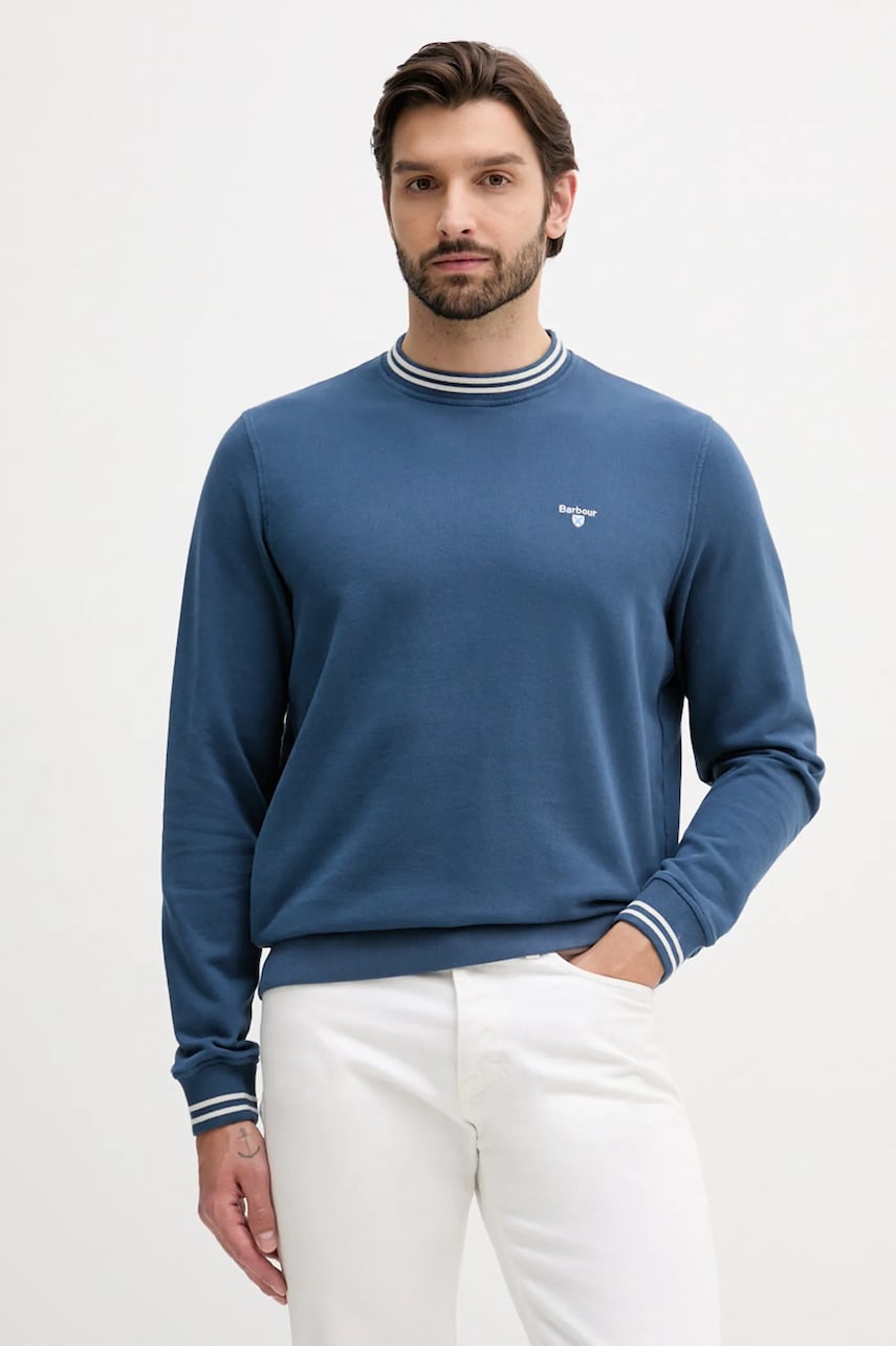 Barbour hanorac de bumbac ROSFORD culoarea bleumarin, uni, MOL0700