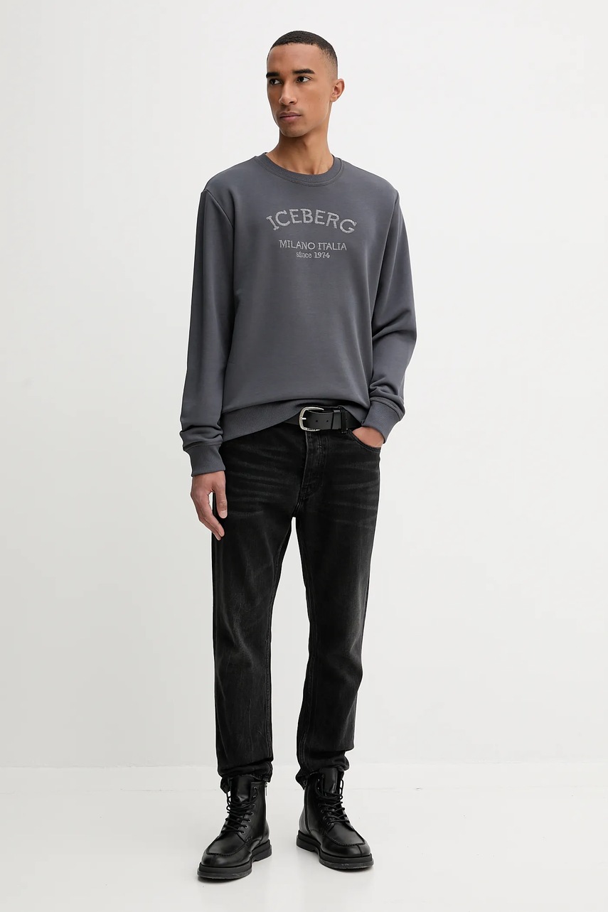 Кофта Iceberg цвет серый с аппликацией E030 6317